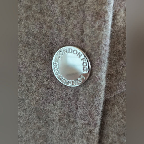 NWT - London Fog Gray Hooded Wool Blend Coat Size L - Picture 10 of 16